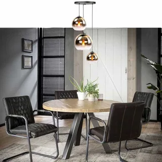 Hanglamp | 35 cm | fantasy globe goud - helder | 3 lichts | E27 | amber zwart | glas metaal de Highlight – photo produit 2 sur 3