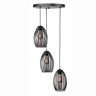 Hanglamp | 35 cm | gabbia | 3 lichts | E27 | zwart | metaal | modern landelijk trendy fra Highlight – produktbillede 1 af 3