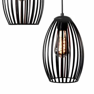 Hanglamp | 35 cm | gabbia | 3 lichts | E27 | zwart | metaal | modern landelijk trendy fra Highlight – produktbillede 3 af 3