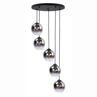 Hanglamp | 45 cm | Fantasy lampen | 5 lichts | E27 | smoke zwart | glas metaal | landelijke moderne de Highlight – photo produit 1 sur 3