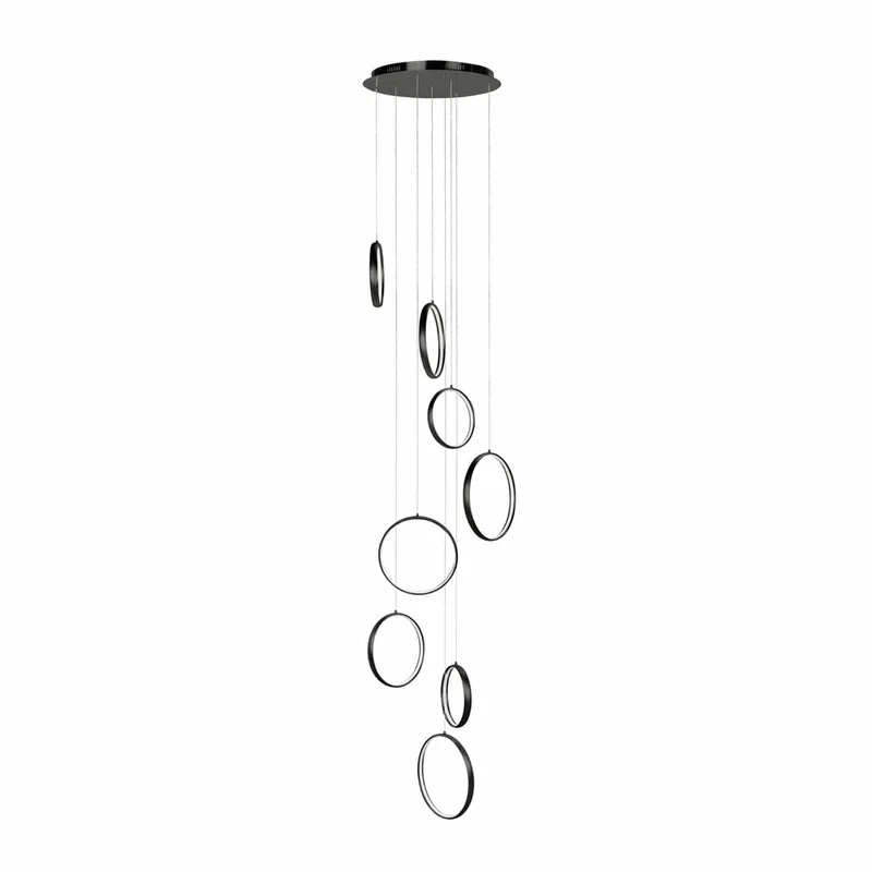 Hanglamp | 56 cm | Olympia | 8 lichts | LED | zwart | kunststof en metaal | moderne decoratieve fra Highlight – produktbillede