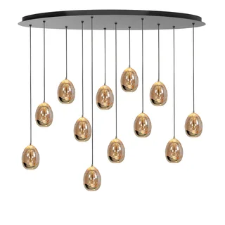 Hanglamp | 9,5 cm | golden egg | 12 lichts | ingebouwde vervangbare LED module | amber goud zwart de Highlight – photo produit 1 sur 3
