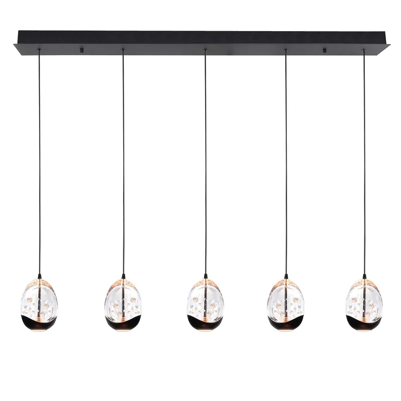 Hanglamp Clear Egg 5 lichts L 108 cm helder-zwart by Highlight – product photo