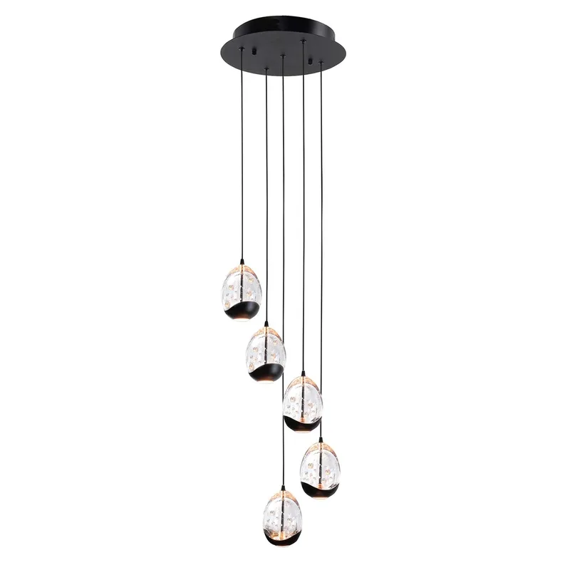 Hanglamp Clear Egg 5 lichts Ø 30 cm helder-zwart van Highlight – productfoto