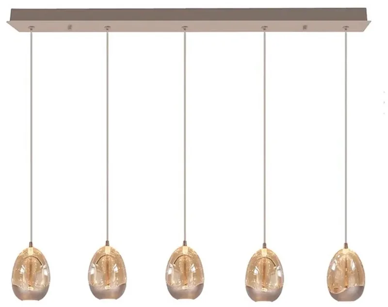 Hanglamp Egg 5 lichts L 108 cm von Highlight in Champagne – Produktfoto