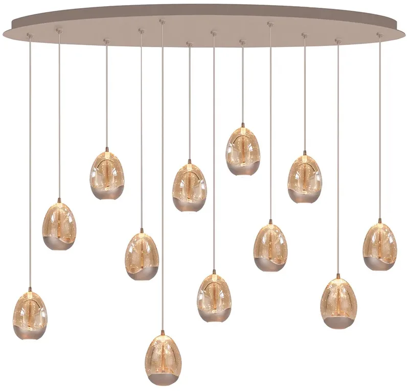 Hanglamp Egg ovaal 12 lichts L 140 cm von Highlight in Champagne – Produktfoto