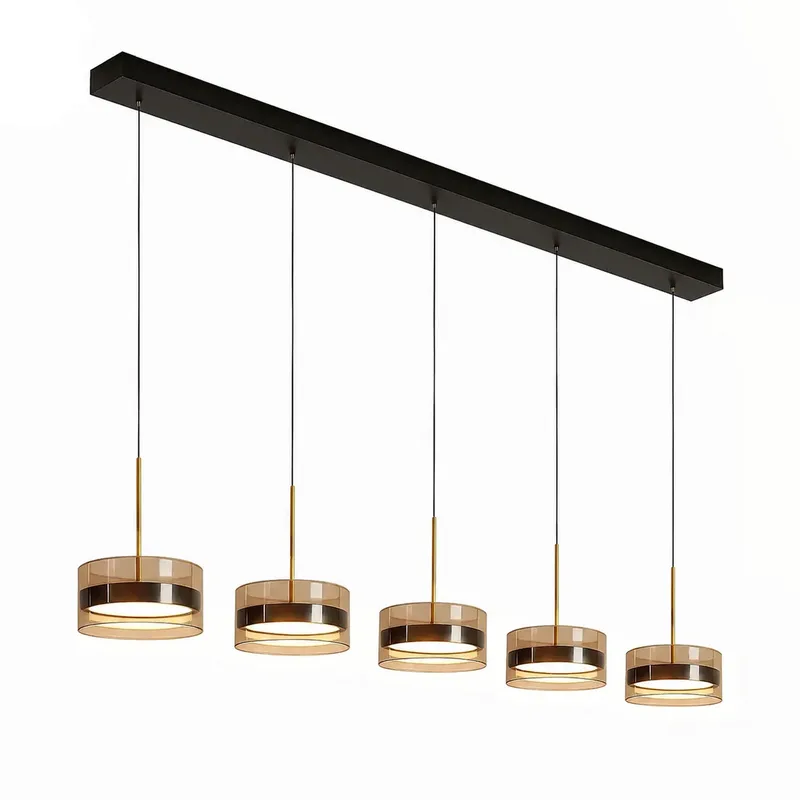 Hanglamp Enzo 5 lichts L 150 cm zwart de Highlight – photo produit