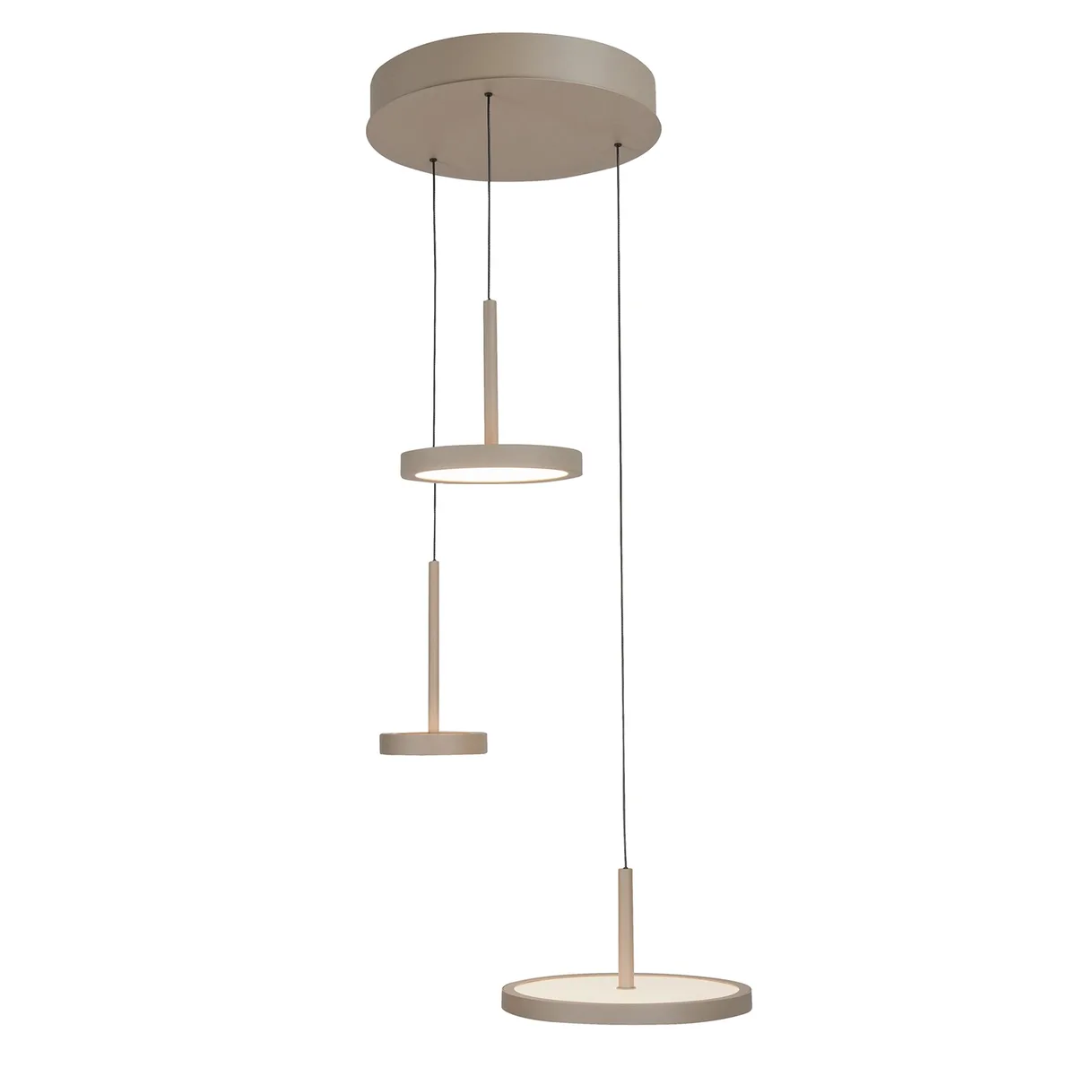 Hanglamp Falcon 3 lichts Ø 30 cm comfortlift beige de Highlight – photo produit