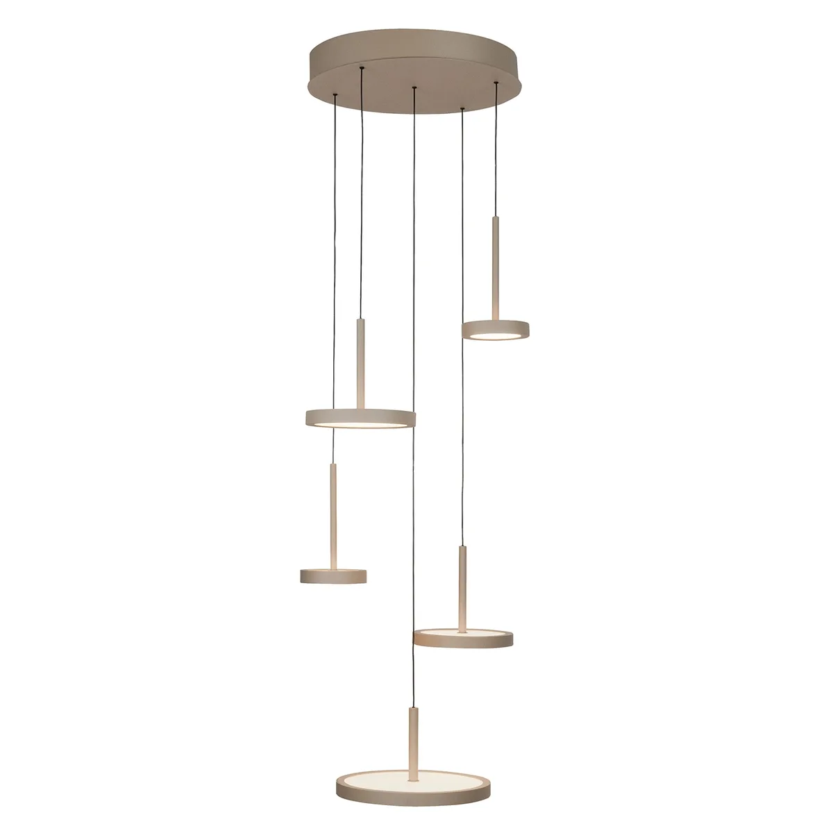 Hanglamp Falcon 5 lichts Ø 36 cm comfortlift beige de Highlight – photo produit