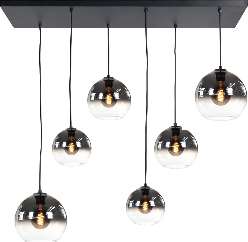 Hanglamp Fantasy Globe Smoke - Clear 6 Lichts från Highlight i Zwart & Smoke – produktbild
