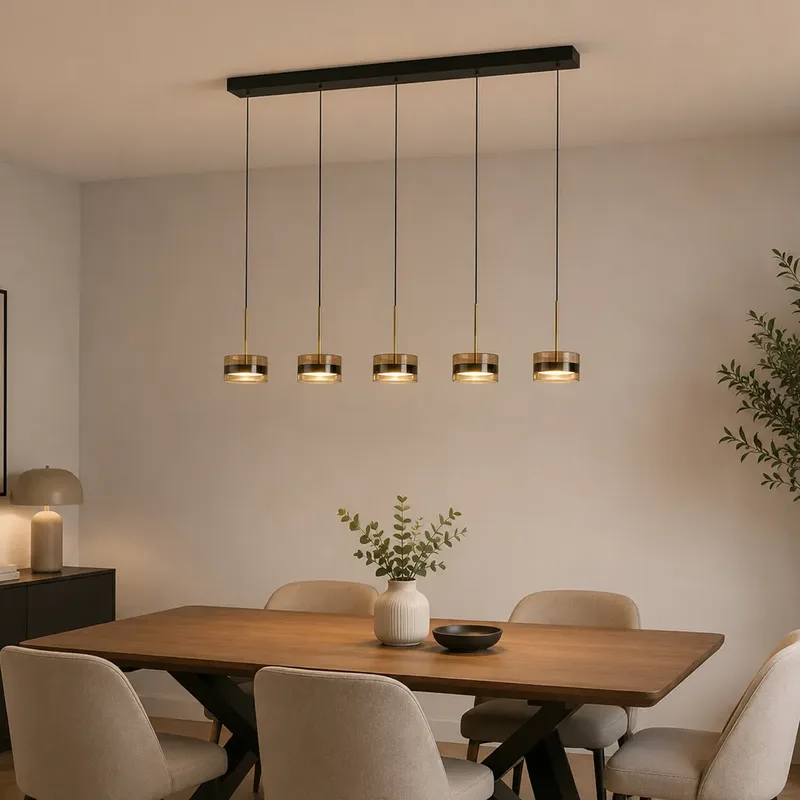 Hanglamp Mini Enzo 5 lichts L 120 cm zwart fra Highlight – produktbillede