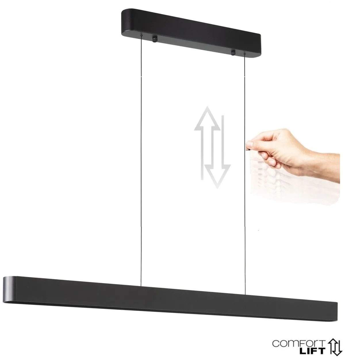 Hanglamp Quinn Up & Down Light 118cm Mat van Highlight in Zwart – productfoto