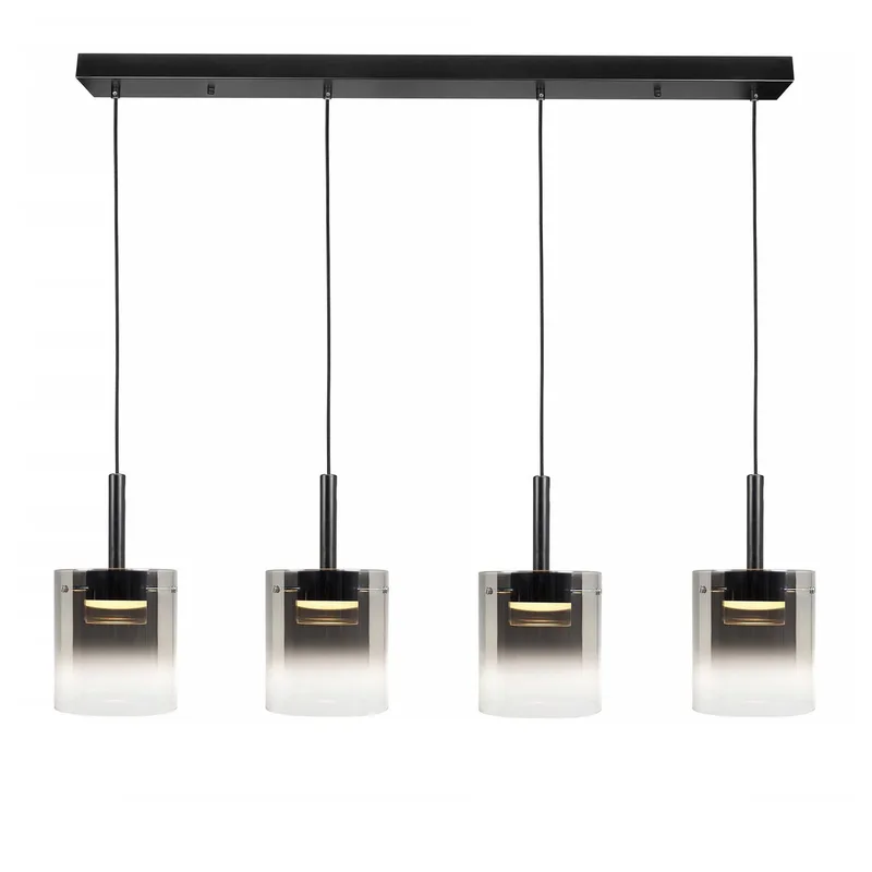 Hanglamp Salerno 4 lichts recht 110 cm zwart by Highlight – product photo