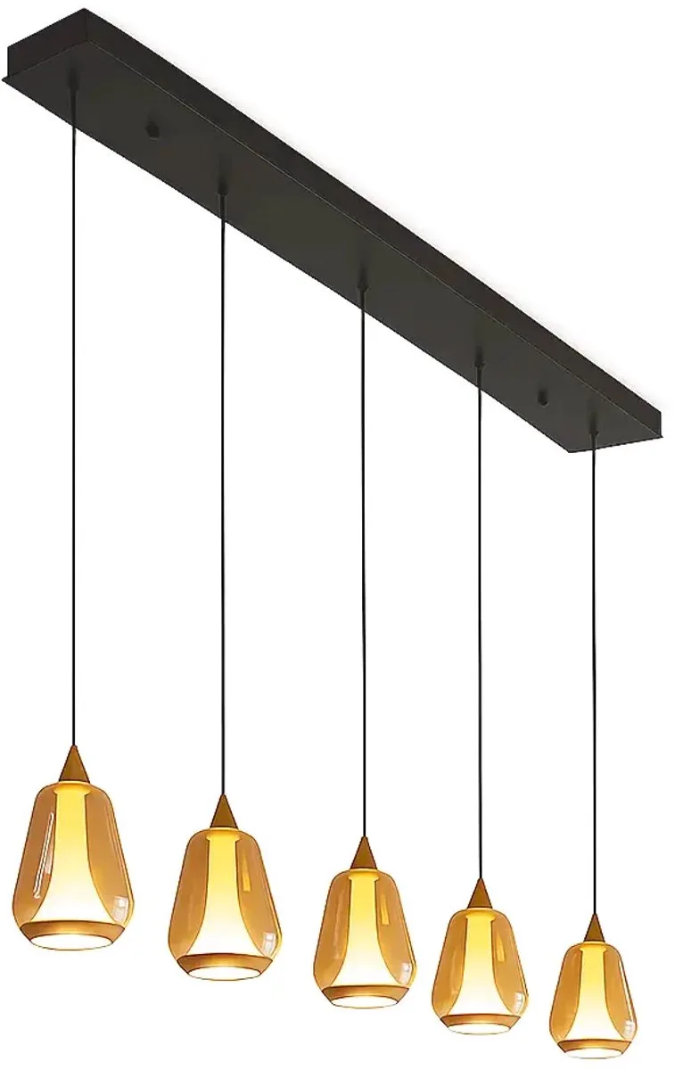 Hanglamp Tromba 5 lichts L 108 cm fra Highlight i Amber Zwart – produktbillede