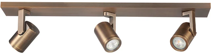 Klassieke Opbouwspots GU10 Leta 3 Lichtpunten Rechthoek Metaal Slaapkamer Gang/Hal Keuken Dimbaar by Highlight in Bronze – product photo