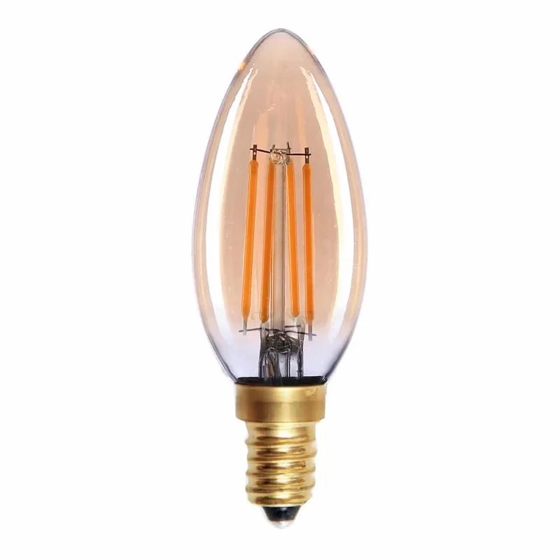 LED lamp | goud glas | dimbaar | E14 | 4 watt | 2200K | 280 lumen | 240V fra Highlight – produktbillede 2 af 2