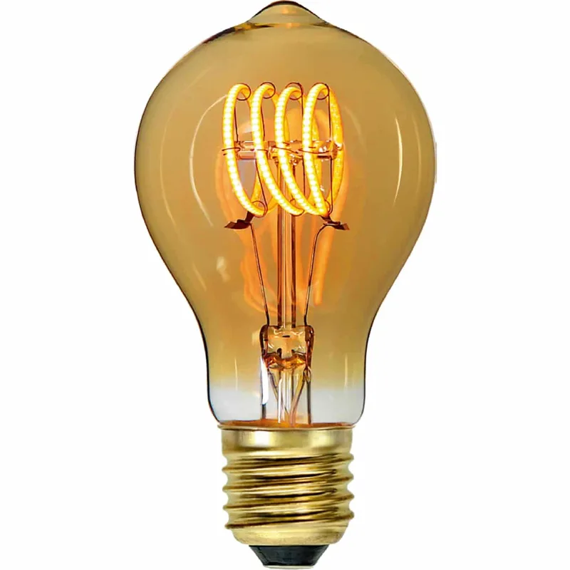 LED lamp | goudkleurige spiraallamp | dimbaar | E27 | 6 watt | Ø60 mm | 2200K | 260 lumen | 240V de Highlight – photo produit