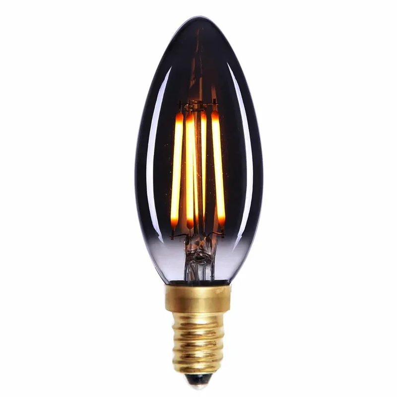 LED lamp | grijs smoke glas | dimbaar | E14 kleine fitting | 4 watt | 240V van Highlight – productfoto 1 van 2