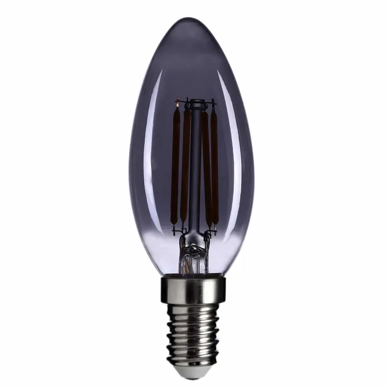 LED lamp | grijs smoke glas | dimbaar | E14 kleine fitting | 4 watt | 240V van Highlight – productfoto 2 van 2