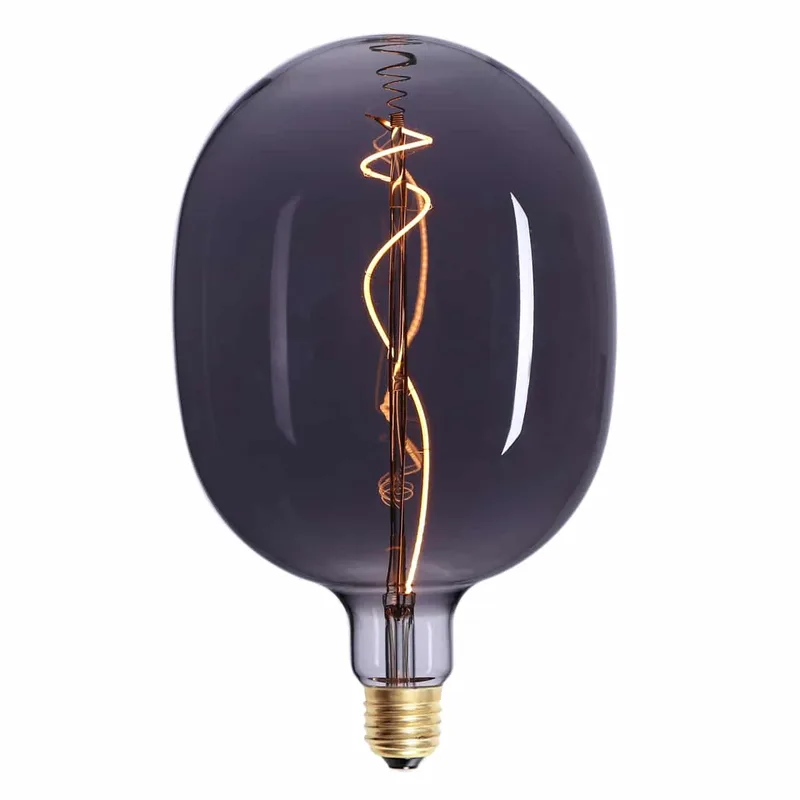 LED lamp | grijs smoke glas | dimbaar | E27 | 240 volt | spiraal lichtbron | 30 cm de Highlight – photo produit