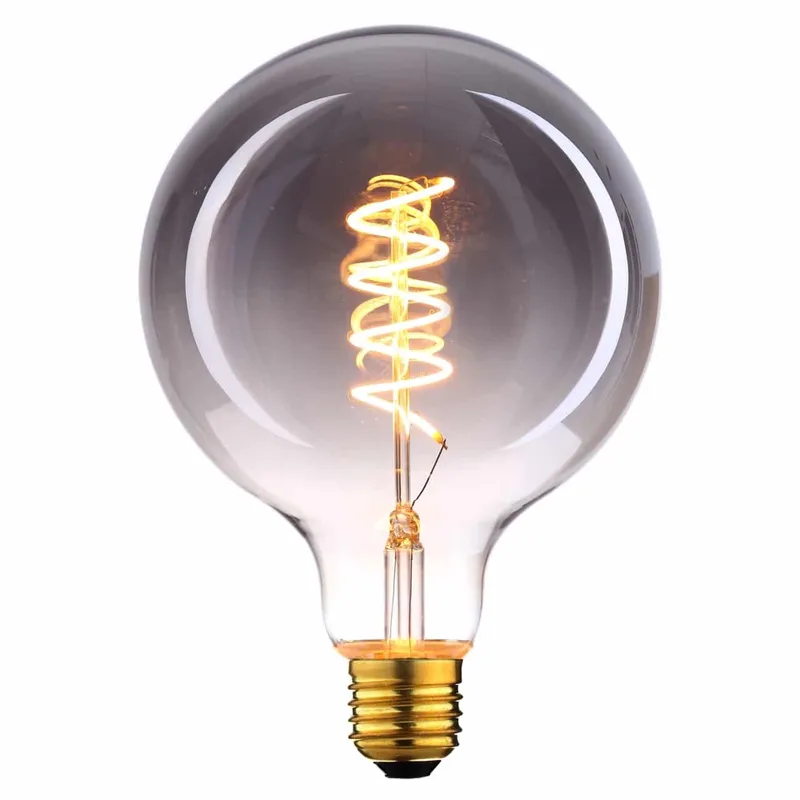 LED lamp | grijs smoke glas | dimbaar | E27 | Ø80 mm | 240 volt de Highlight – photo produit