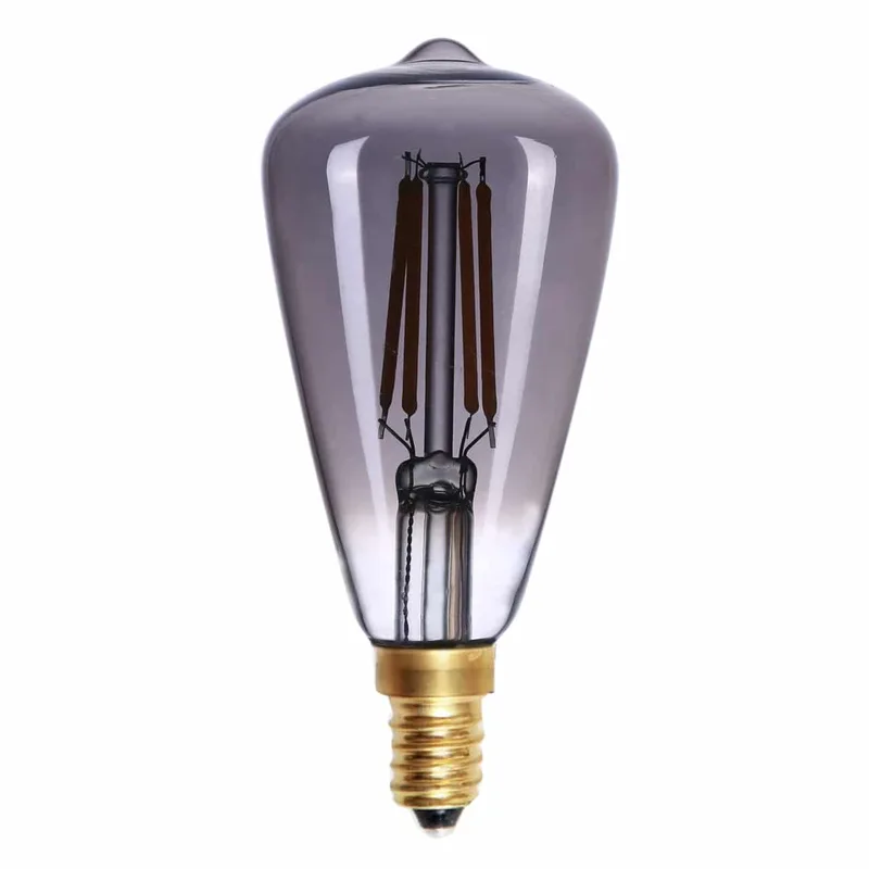 LED lamp | smoke grijs | dimbaar | E14 | 240V | glas | spiraal von Highlight – Produktfoto 2 von 2