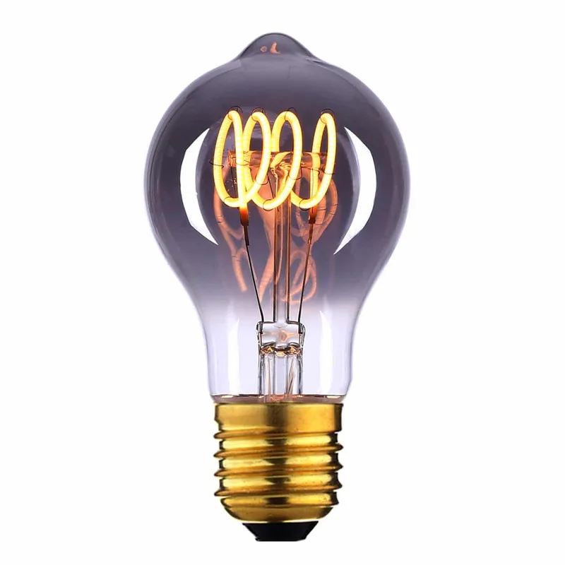 LED lamp | smoke grijs | dimbaar | E27 | 4 watt | 2200K | 100 lumen | 240V | glas | spiraal von Highlight – Produktfoto