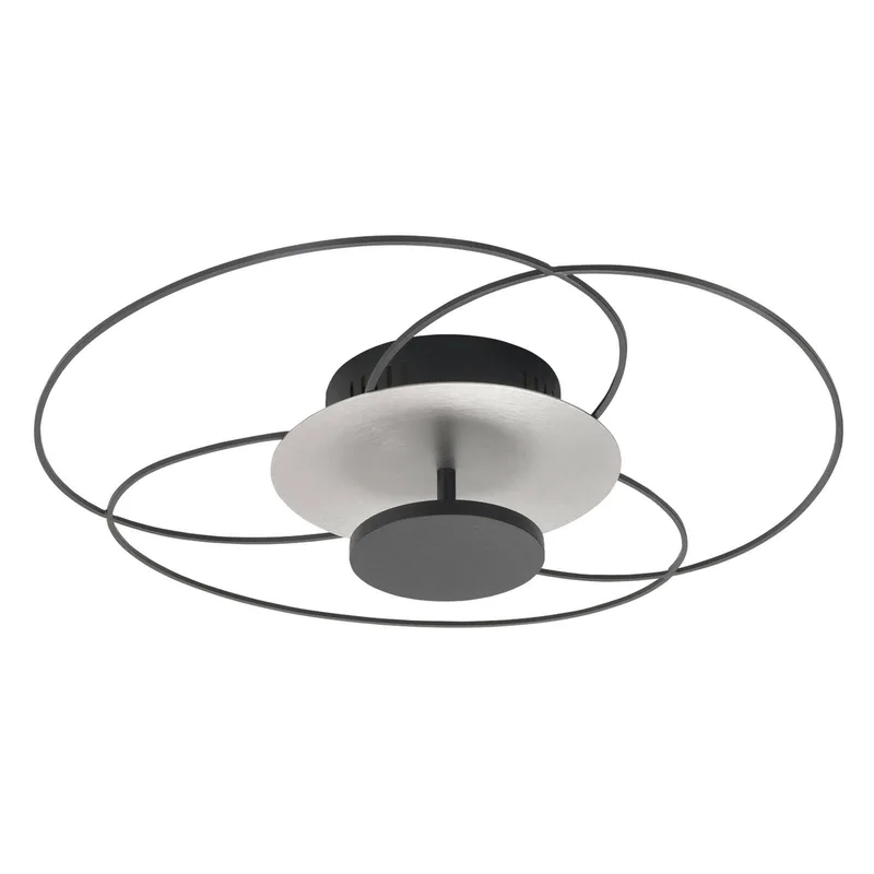 LED plafondlamp Fiore, 2.700 K, zwart/nikkel von Highlight in Schwarz, Nikkel – Produktfoto