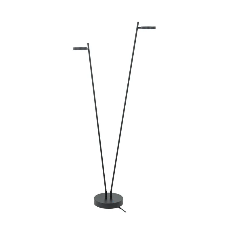 LED-gulvlampe Round Move, 2 lyskilder sort 142 cm CCT dæmpbar fra Highlight i Sort – produktbillede