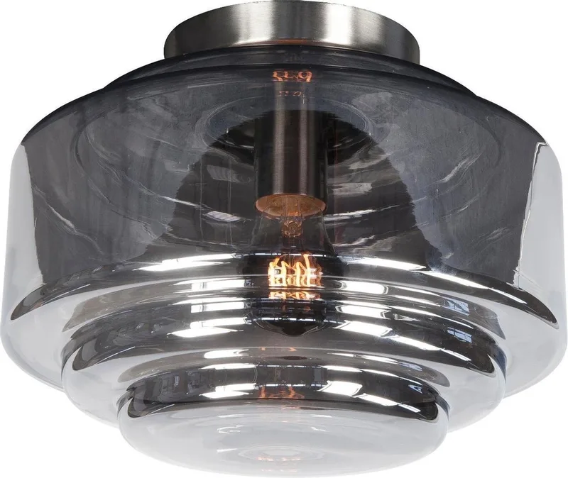 los glas Cambridge - smoke Ø 30 cm de Highlight en Mat chroom, Rook – photo produit