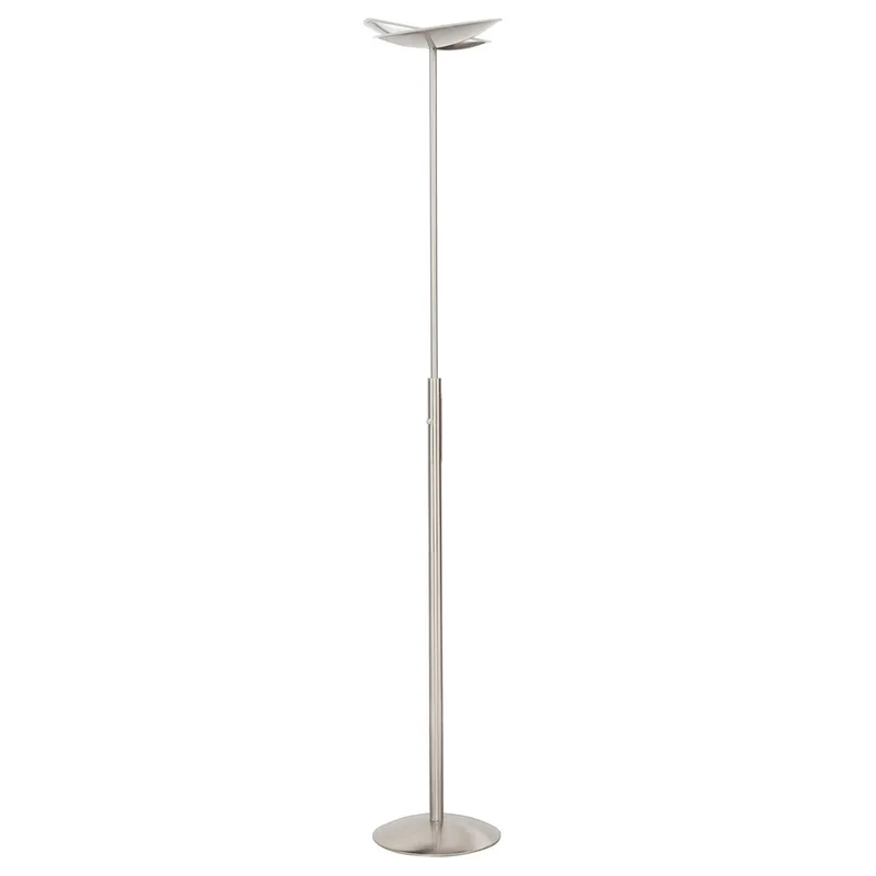 Med todelt skærm – LED-gulvlampe Sapporo fra Highlight i Nickel – produktbillede