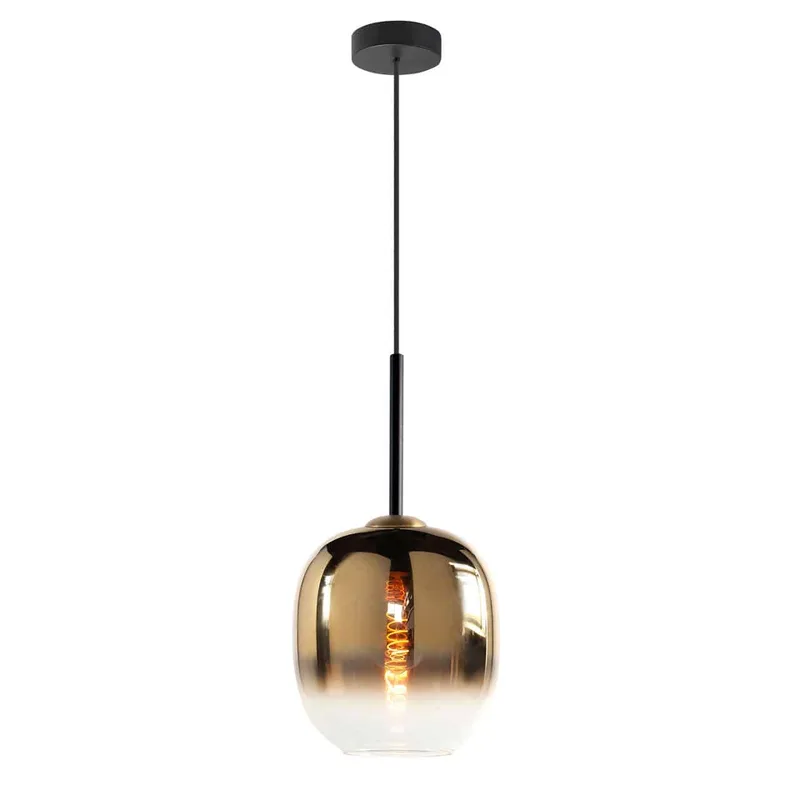 Moderne hanglamp Bellini | 1 lichts | goud / zwart | glas / metaal | in hoogte verstelbaar tot 130 de Highlight – photo produit 1 sur 3
