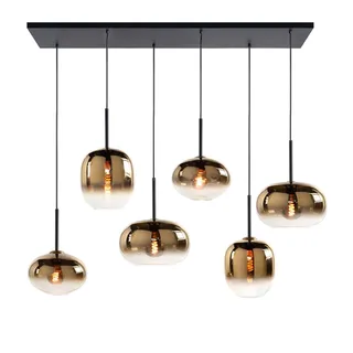 Moderne hanglamp Bellini | 6 lichts | goud / zwart | glas / metaal | in hoogte verstelbaar tot 130 by Highlight – product photo 1 of 3