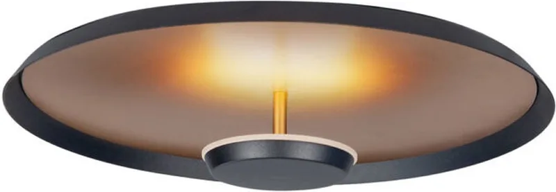 Moderne LED Plafonnieres Oro 1 Lichtpunt Rond Metaal Slaapkamer Gang/Hal Keuken Dimbaar Diameter 35cm von Highlight in Gold, Schwarz – Produktfoto
