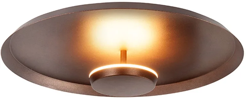Moderne LED Plafonnieres Oro 1 Lichtpunt Rond Metaal Slaapkamer Gang/Hal Keuken Dimbaar Diameter 25,5cm de Highlight en Marron – photo produit