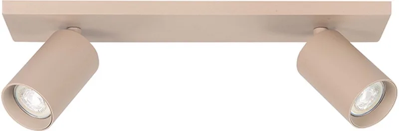 Moderne Opbouwspots GU10 Mila 2 Lichtpunten Rechthoek Metaal Slaapkamer Keuken Dimbaar by Highlight in Beige, Zand – product photo