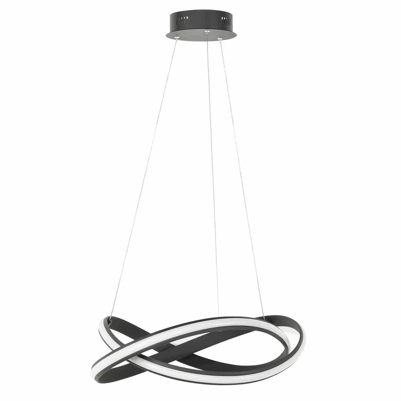 Moderne zwarte hanglamp Waves LED dimbaar by Highlight – product photo