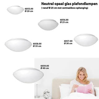 Opaal witte glazen plafondlamp Neutral Ø 20 cm - 6055.00 de Highlight – photo produit 2 sur 3