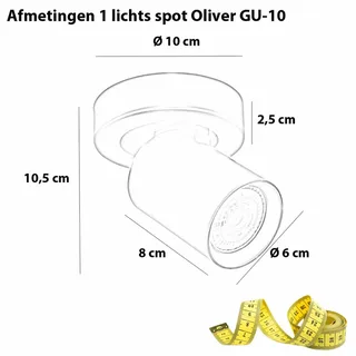 Opbouwspot | 10 cm | Oliver spots | GU10 | wit | kunststof en metaal | moderne verlichting de Highlight – photo produit 3 sur 3