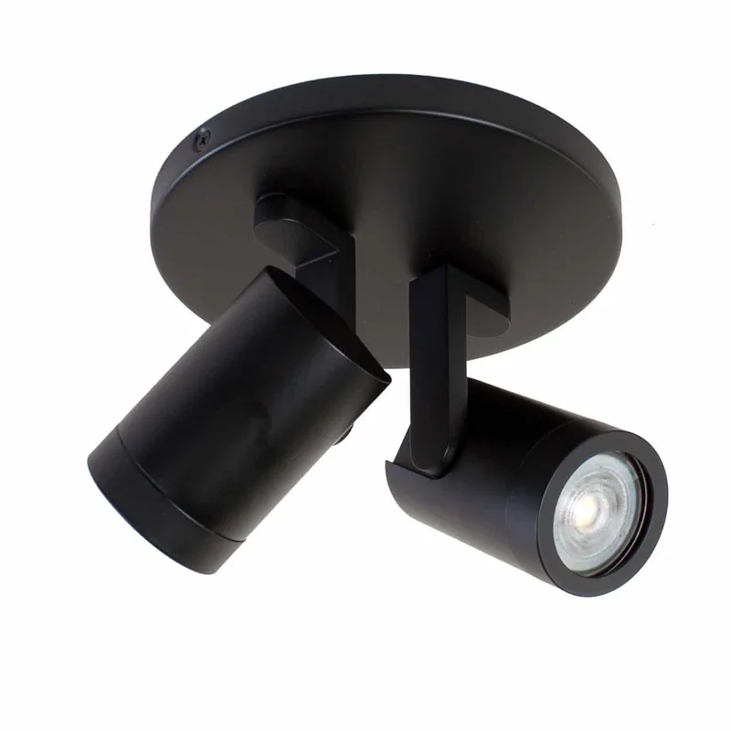 Opbouwspot | 15 cm | Halospots zwart | 2 lichts | GU10 | zwart | metaal | moderne verlichting de Highlight – photo produit 1 sur 2