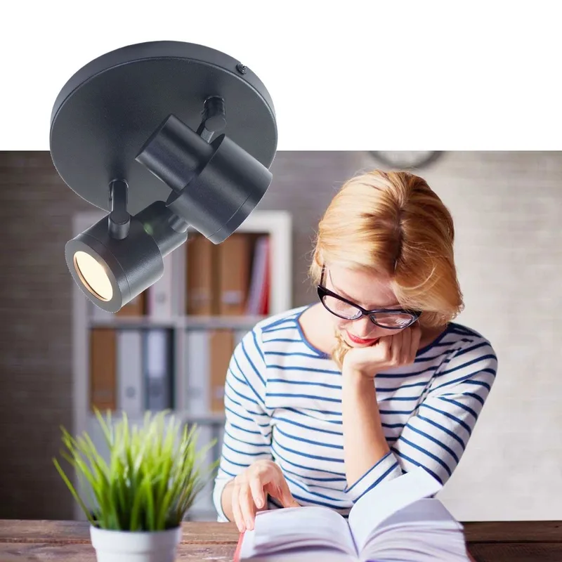 Opbouwspot | 17 cm | alto spots | 2 lichts | GU10 | zwart | metaal | moderne industriële verlichting von Highlight – Produktfoto 2 von 3