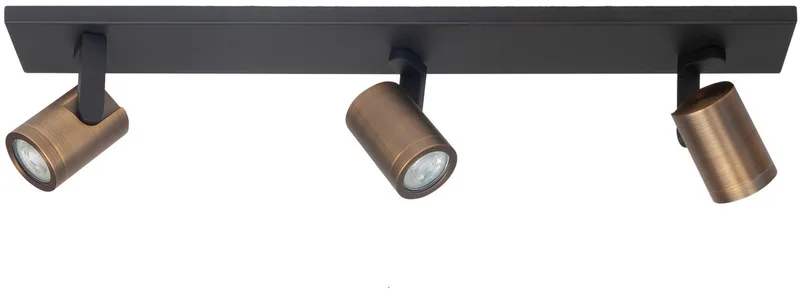 Loftspot Halo, sort/messing poleret Længde 65 cm 3 lyskilder. fra Highlight i ZwartBrons – produktbillede