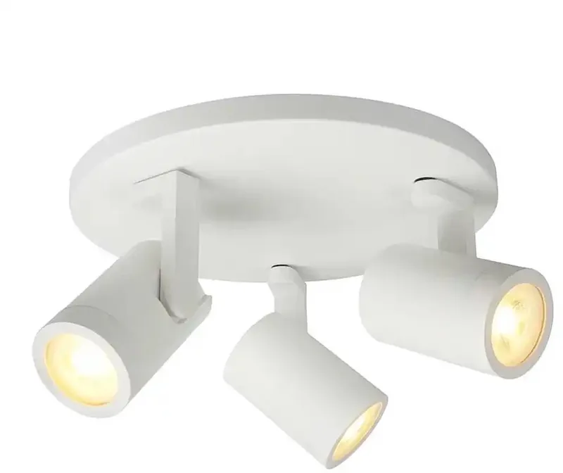 Opbouwspot Aston | Metaal | Rond | GU10 | 3-voudig | 25cm fra Highlight i Hvid – produktbillede