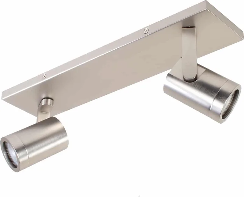 Opbouwspot Aston | Nickel Metaal | Rechthoek | GU10 | 2-voudig | 40cm von Highlight in Silber – Produktfoto