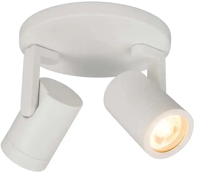 Opbouwspot Aston | Wit | Rond | GU10 | 2-voudig | 17cm de Highlight en Metaal – photo produit