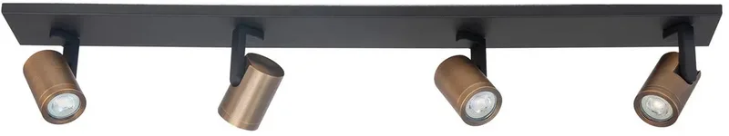 Opbouwspot Aston | Zwart + Brons | GU10 | 4-voudig | 91,5cm fra Highlight i BronsZwart – produktbillede