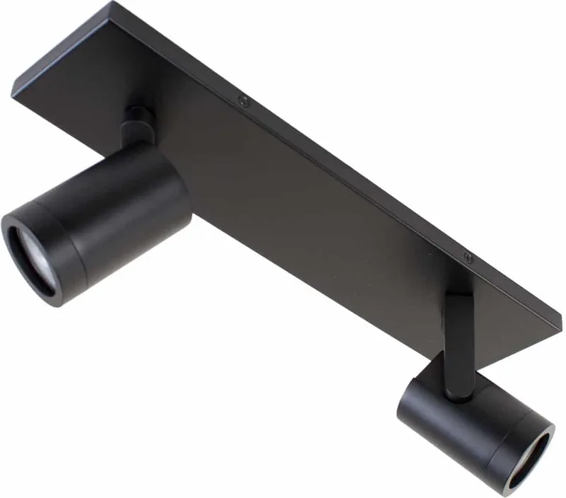 Opbouwspot Aston | Zwart | Rechthoek | GU10 | 2-voudig | 40cm by Highlight in Metaal – product photo