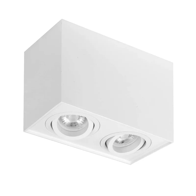 Opbouwspot | Maxi rebel | 2 lichts | GU10 | wit | kunststof en metaal | moderne industriële design de Highlight – photo produit