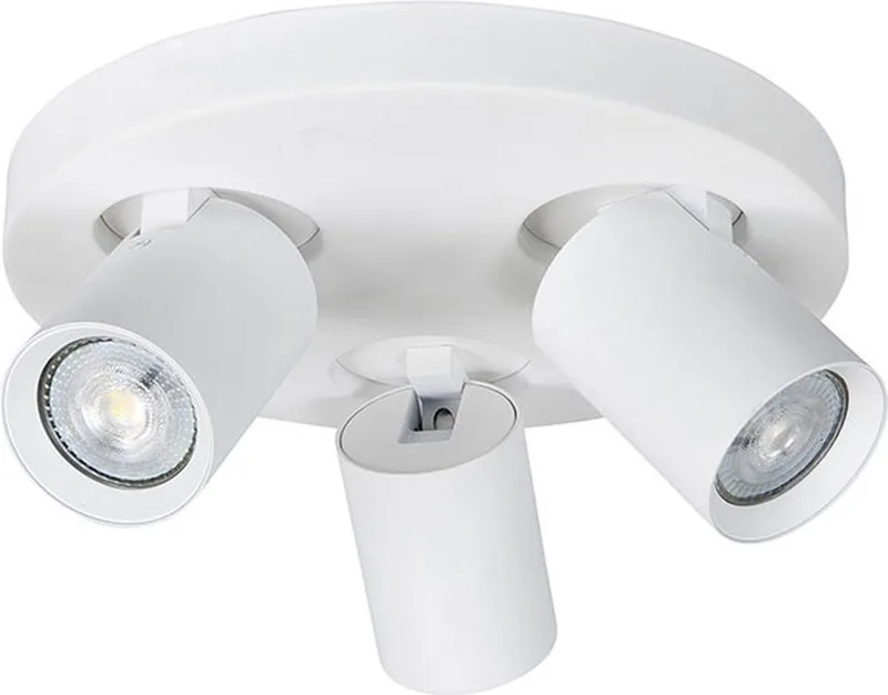 Opbouwspot Oliver | Wit | Rond | GU10 | 3-voudig | 25cm von Highlight in Metaal – Produktfoto