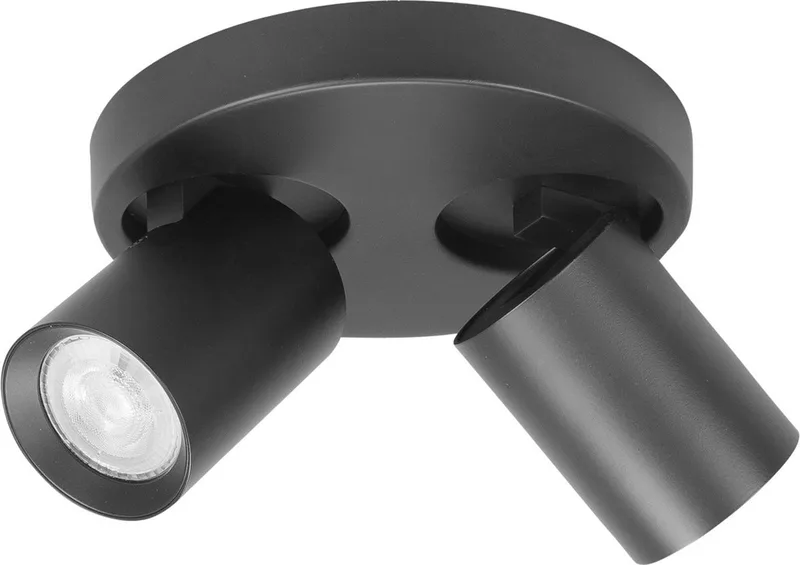 Opbouwspot Oliver | Zwart | Rond | GU10 | 2-voudig | 17cm de Highlight en Metaal – photo produit
